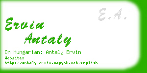 ervin antaly business card